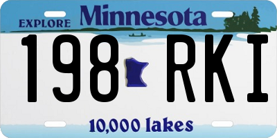 MN license plate 198RKI