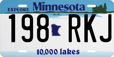 MN license plate 198RKJ