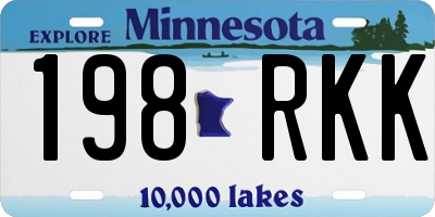 MN license plate 198RKK