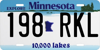 MN license plate 198RKL