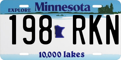 MN license plate 198RKN