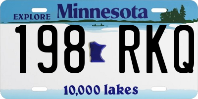 MN license plate 198RKQ