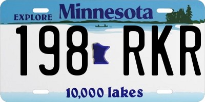 MN license plate 198RKR