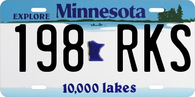MN license plate 198RKS