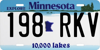 MN license plate 198RKV