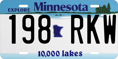 MN license plate 198RKW