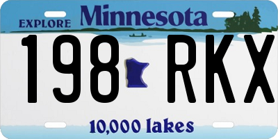 MN license plate 198RKX