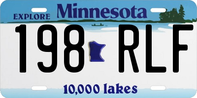 MN license plate 198RLF