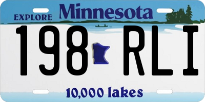 MN license plate 198RLI
