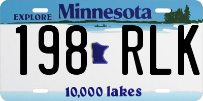 MN license plate 198RLK