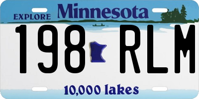 MN license plate 198RLM