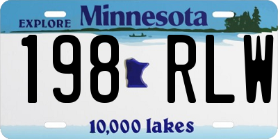 MN license plate 198RLW