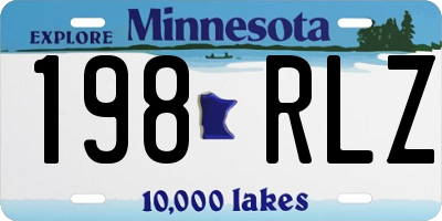 MN license plate 198RLZ