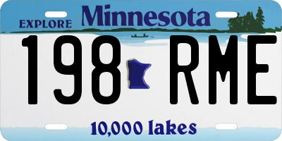 MN license plate 198RME