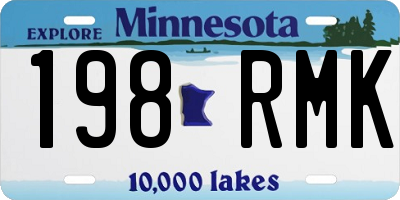 MN license plate 198RMK