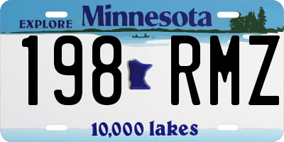 MN license plate 198RMZ