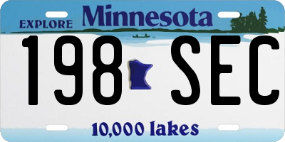 MN license plate 198SEC