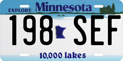 MN license plate 198SEF