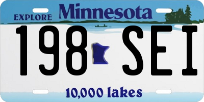 MN license plate 198SEI
