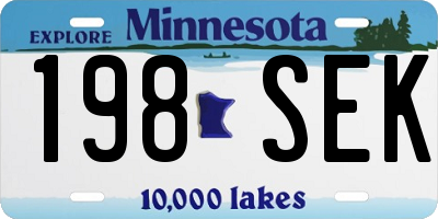 MN license plate 198SEK