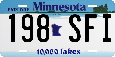 MN license plate 198SFI