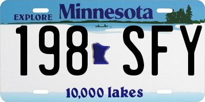 MN license plate 198SFY