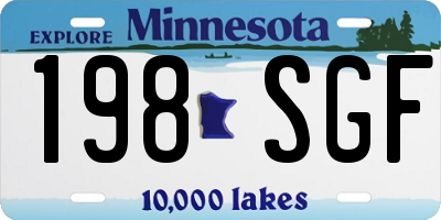 MN license plate 198SGF