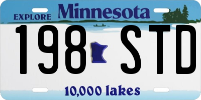MN license plate 198STD