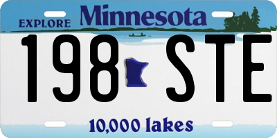 MN license plate 198STE
