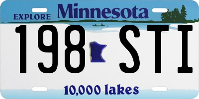 MN license plate 198STI