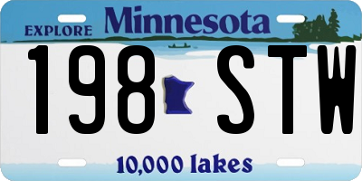 MN license plate 198STW