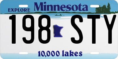 MN license plate 198STY
