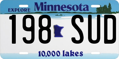 MN license plate 198SUD