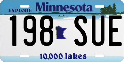 MN license plate 198SUE