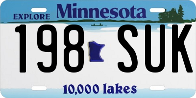 MN license plate 198SUK