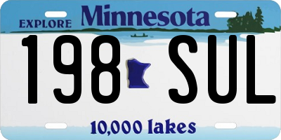 MN license plate 198SUL