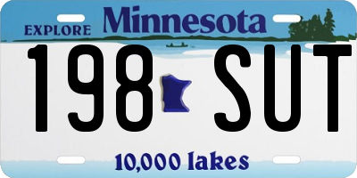 MN license plate 198SUT