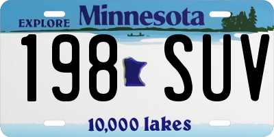 MN license plate 198SUV