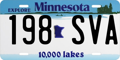MN license plate 198SVA