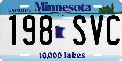 MN license plate 198SVC
