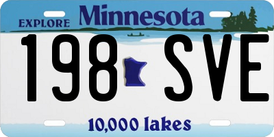 MN license plate 198SVE