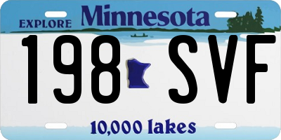 MN license plate 198SVF