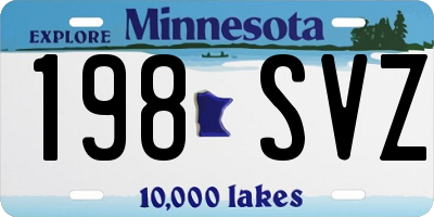 MN license plate 198SVZ