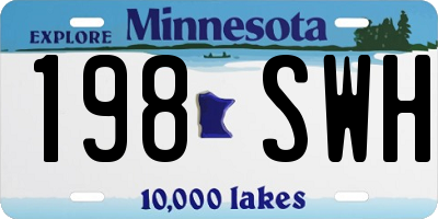 MN license plate 198SWH
