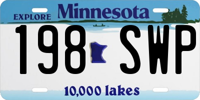 MN license plate 198SWP