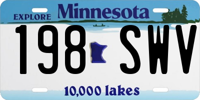 MN license plate 198SWV
