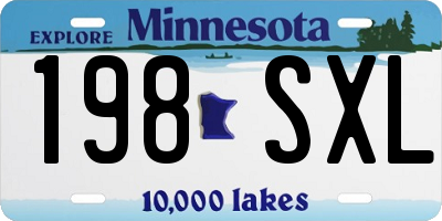 MN license plate 198SXL