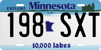 MN license plate 198SXT