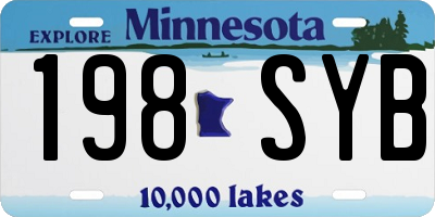 MN license plate 198SYB