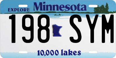 MN license plate 198SYM